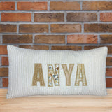 Personalized Pillow for Children - Beige, Cream and Brown Design