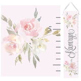 Personalized Growth Chart - Pink and Gray Floral Design