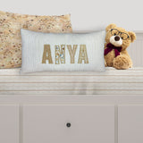 Personalized Pillow for Children - Beige, Cream and Brown Design