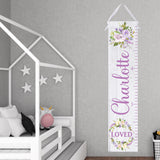 Personalized Growth Chart - Lavender Floral Design