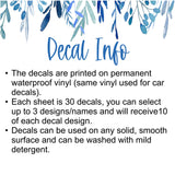 Personalized Decals - Back to School, Day Care, Summer Camp