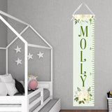 Personalized Growth Chart- White Floral Design