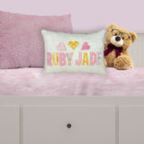 Personalized Pillow for Girls - Pink, Yellow, Teal, Turquoise Applique