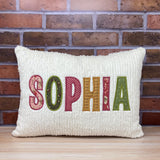 Personalized Name Pillow - Chenille With Appliques