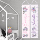 Personalized Growth Chart for Girls - Floral Design - Loved Beyond Measure