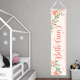 Peach Floral Growth Chart - Personalized