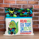 Dinosaur Reading Pillow With Pocket