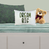 Dream Big Embroidered Throw Pillow - Green