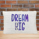Dream Big Embroidered Throw Pillow - Purple