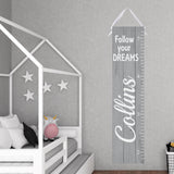Personalized Growth Chart - Gray Wood Design