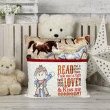 Cowboy Reading Pillow With Pocket - Personalized