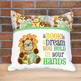 Lion Reading Pillow With Pocket