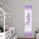 Personalized Growth Chart for Girls - Purple Floral