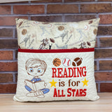 Sports Reading Pillow With Pocket