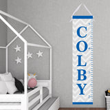 Personalized Blue and Grey Chevron Growth Chart