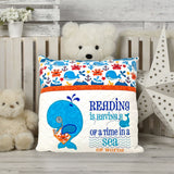 Whale Reading Pillow With Pocket