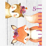 Floral Woodland Animals Growth Chart - Personalized - Canvas