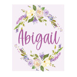 Personalized Lavender Floral Wall Art - Digital or Printed
