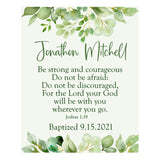 Baptism Wall Décor - Personalized Watercolor Greenery Keepsake