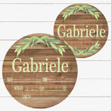 Birth Stat Sign - Printed Wood With Greenery