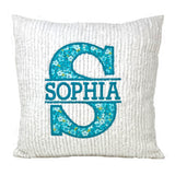 Personalized Purple Applique Throw Pillow for Girl