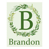 Personalized Greenery Wreath Wall Art For Boys
