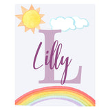 Personalized Rainbow Initial And Name Wall Décor