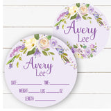 Birth Stat Sign - Lilac-Purple Floral
