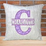 Personalized Purple Applique Throw Pillow for Girl