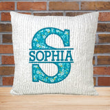 Personalized Teal Name Pillow for Girl