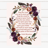 Irish Blessing Wall Décor - Brown Floral Keepsake