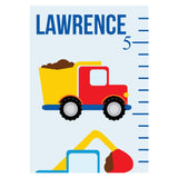 Personalized Construction Printed Growth Chart
