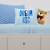 Dream Big Embroidered Throw Pillow - Blue