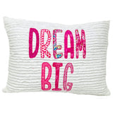 Dream Big Embroidered Throw Pillow - Pink
