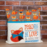 Fox Reading Pocket Pillow