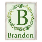 Personalized Greenery Wreath Wall Art For Boys