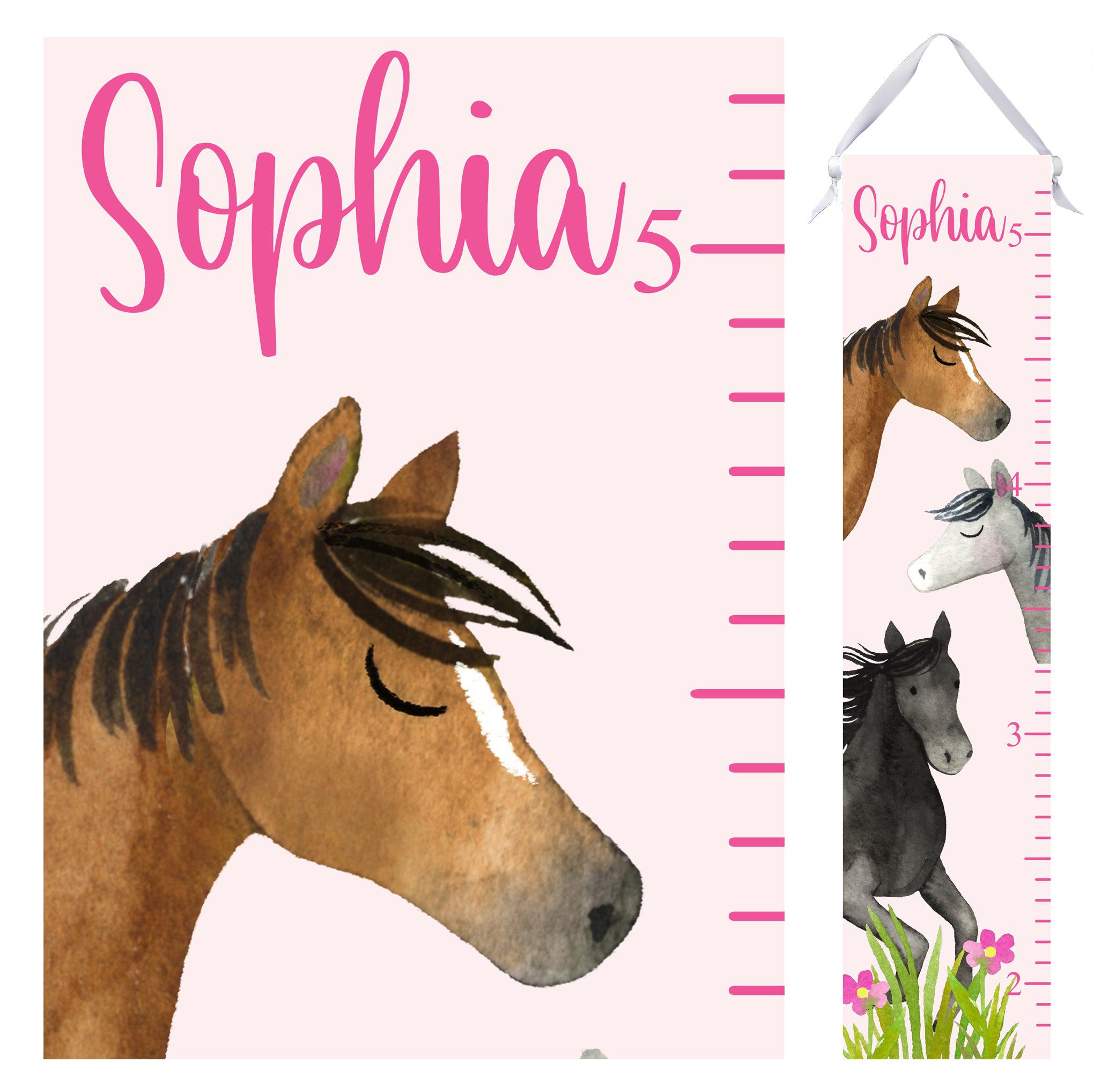 Personalized Canvas Growth Chart Horses