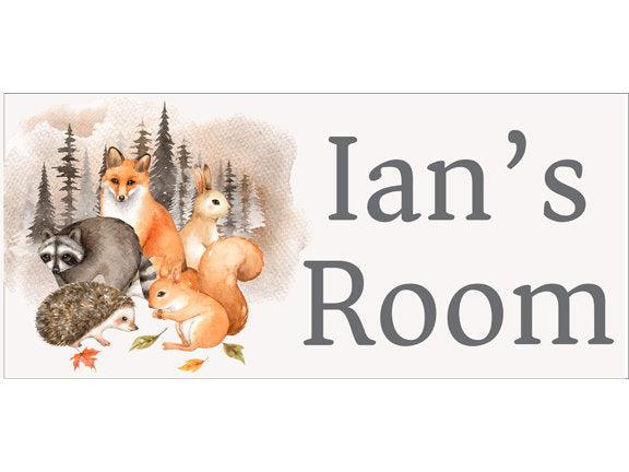 Personalized Name Sign - Woodland Animals