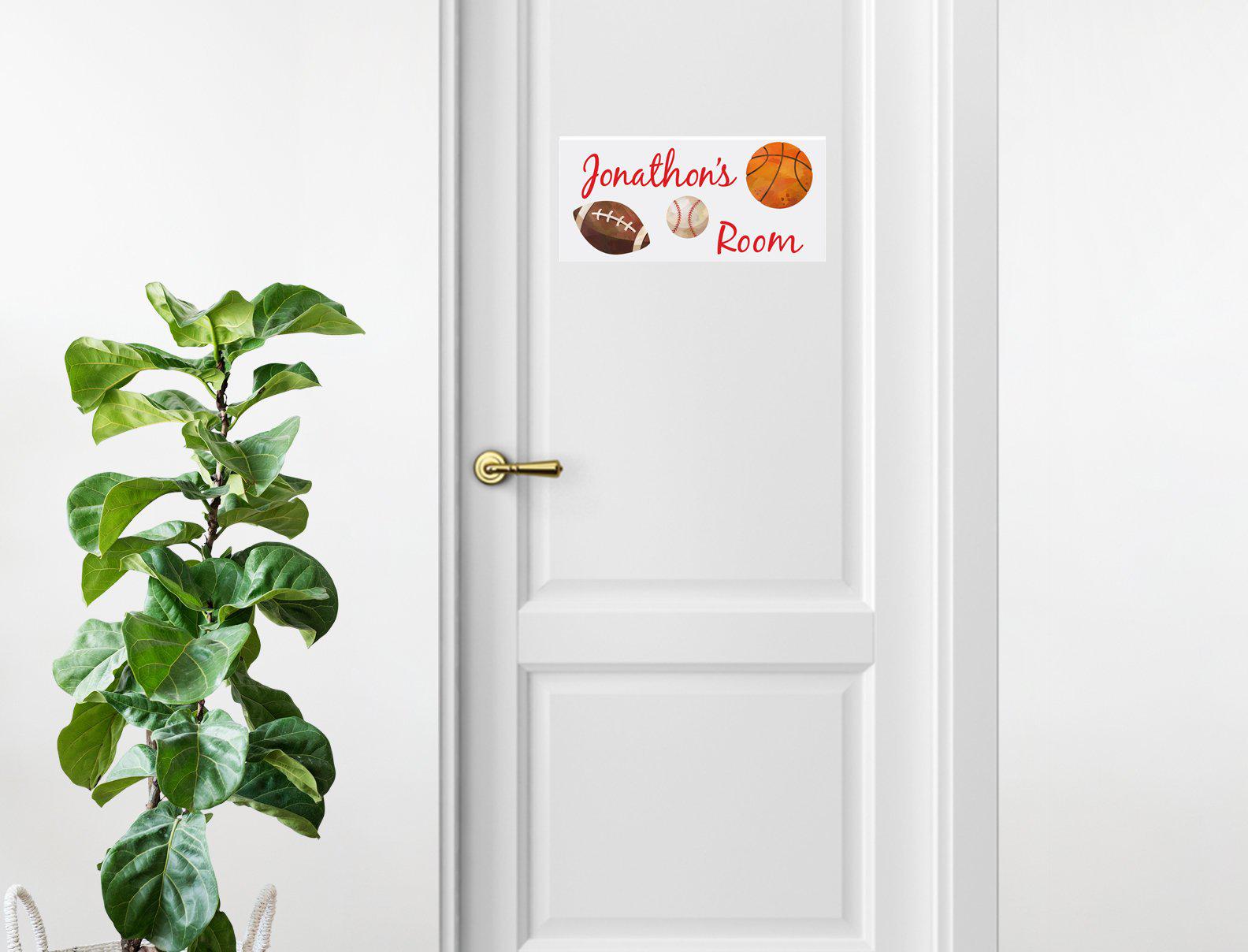 Personalized Name Sign - Boy Design - Sports Theme