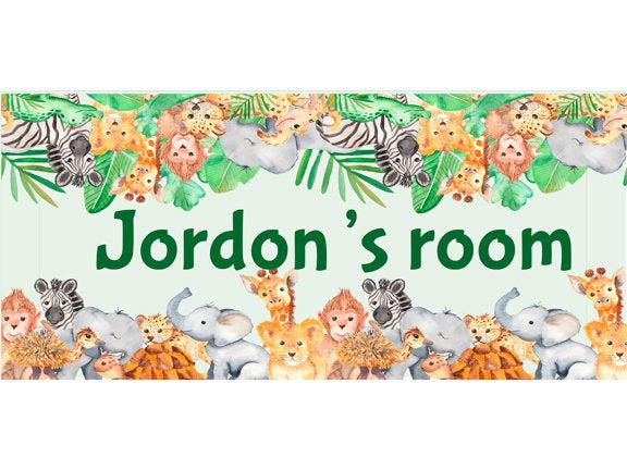 Personalized Name Sign - Boy Design - African Animals