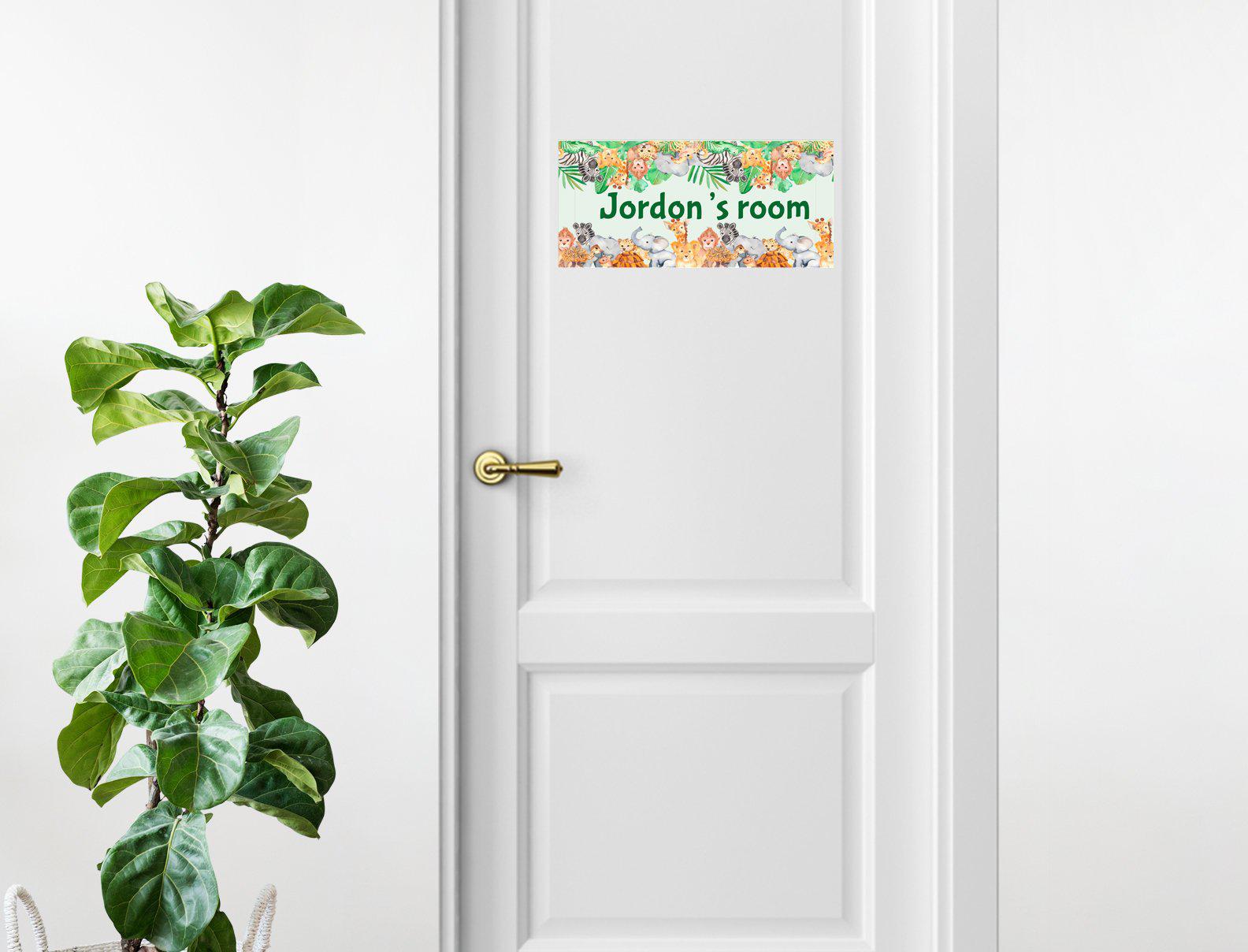 Personalized Name Sign - Boy Design - African Animals