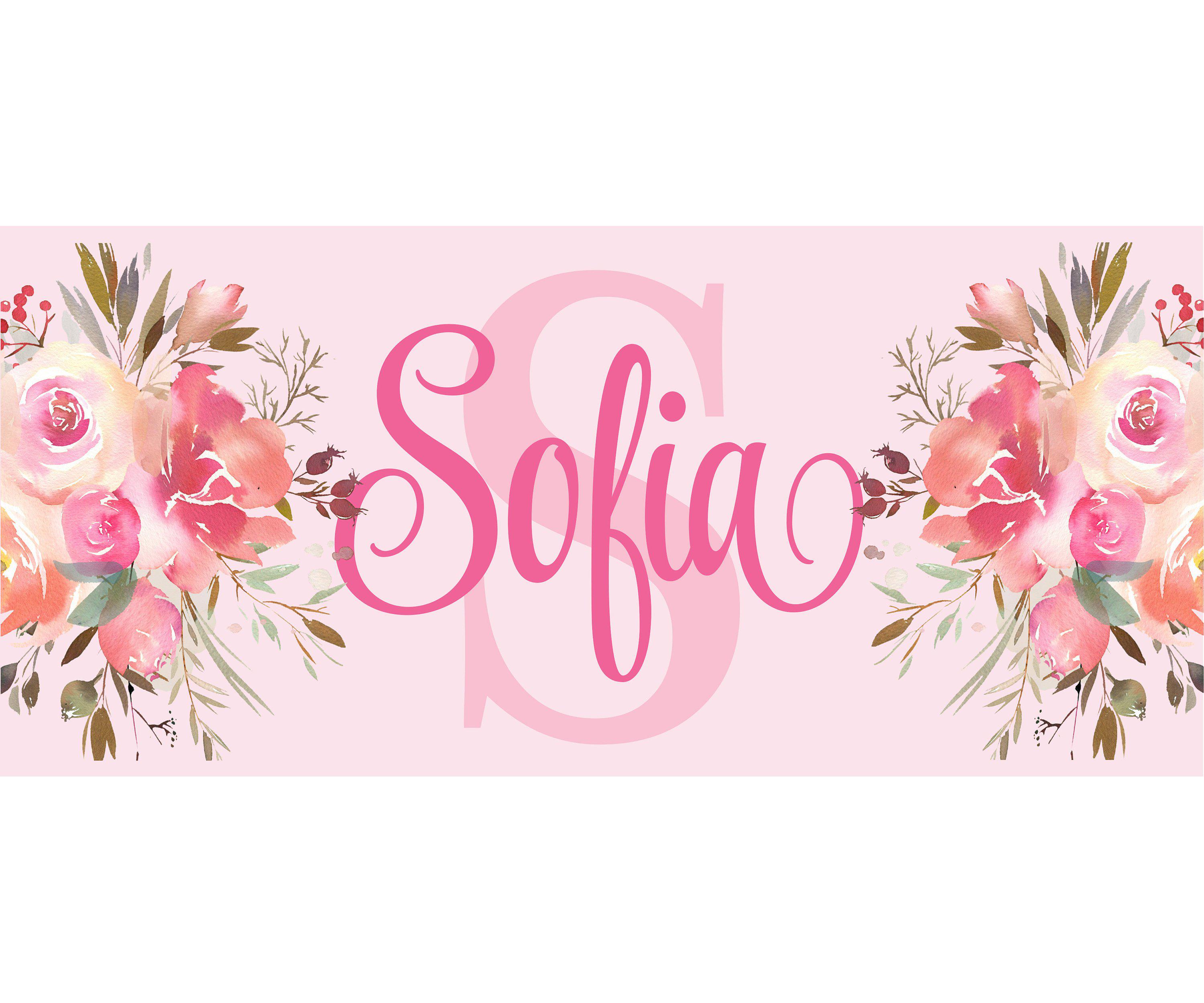 Personalized Name Sign - Pink Floral For Girl