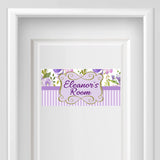 Personalized Name Sign - Purple, Lavender Floral Design