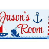 Personalized Name Sign - Boy Design - Nautical Theme