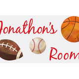 Personalized Name Sign - Boy Design - Sports Theme