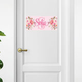Personalized Name Sign - Pink Floral For Girl