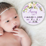 Birth Stat Sign - Lilac/Lavender/Purple Floral