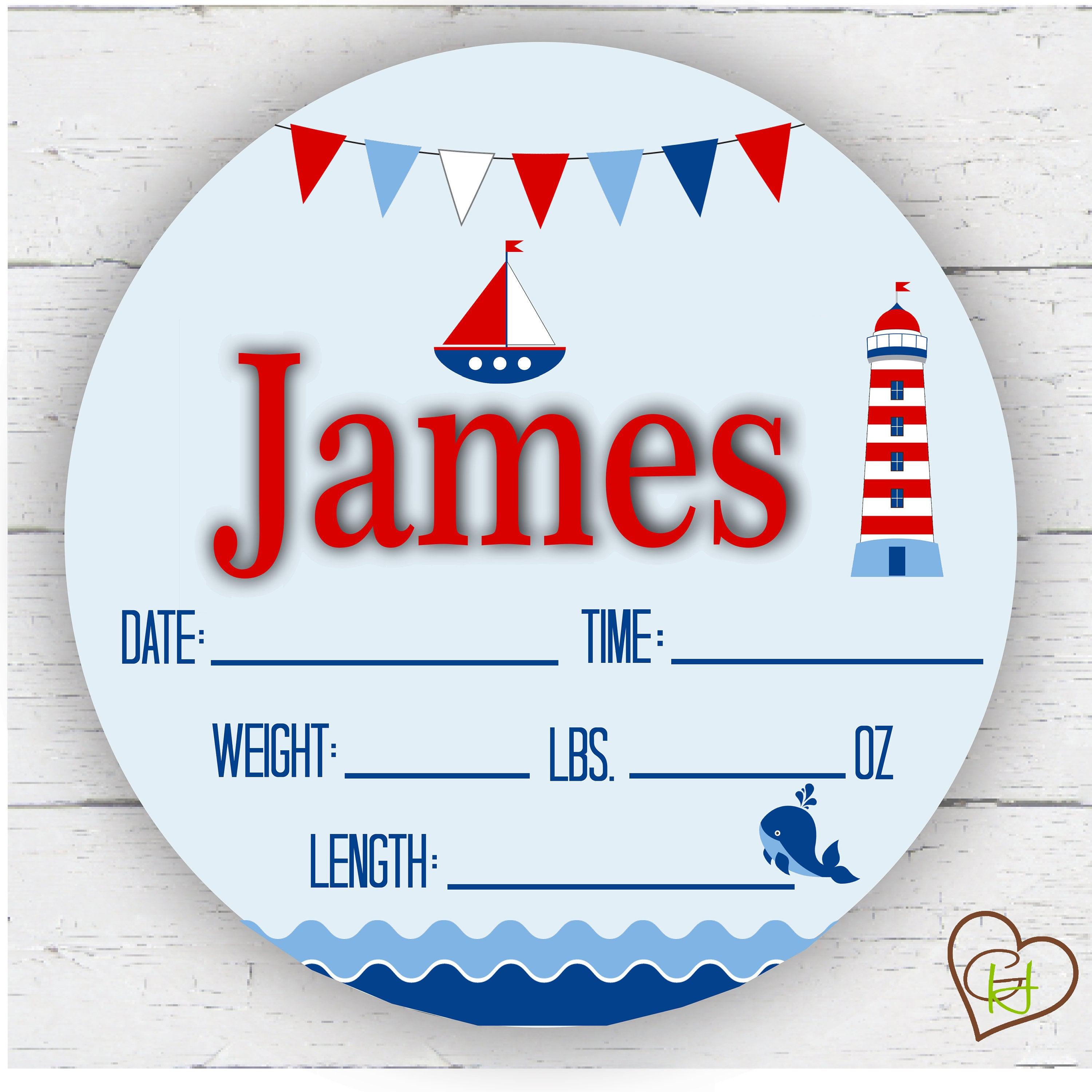 Nautical Birth Stat Sign