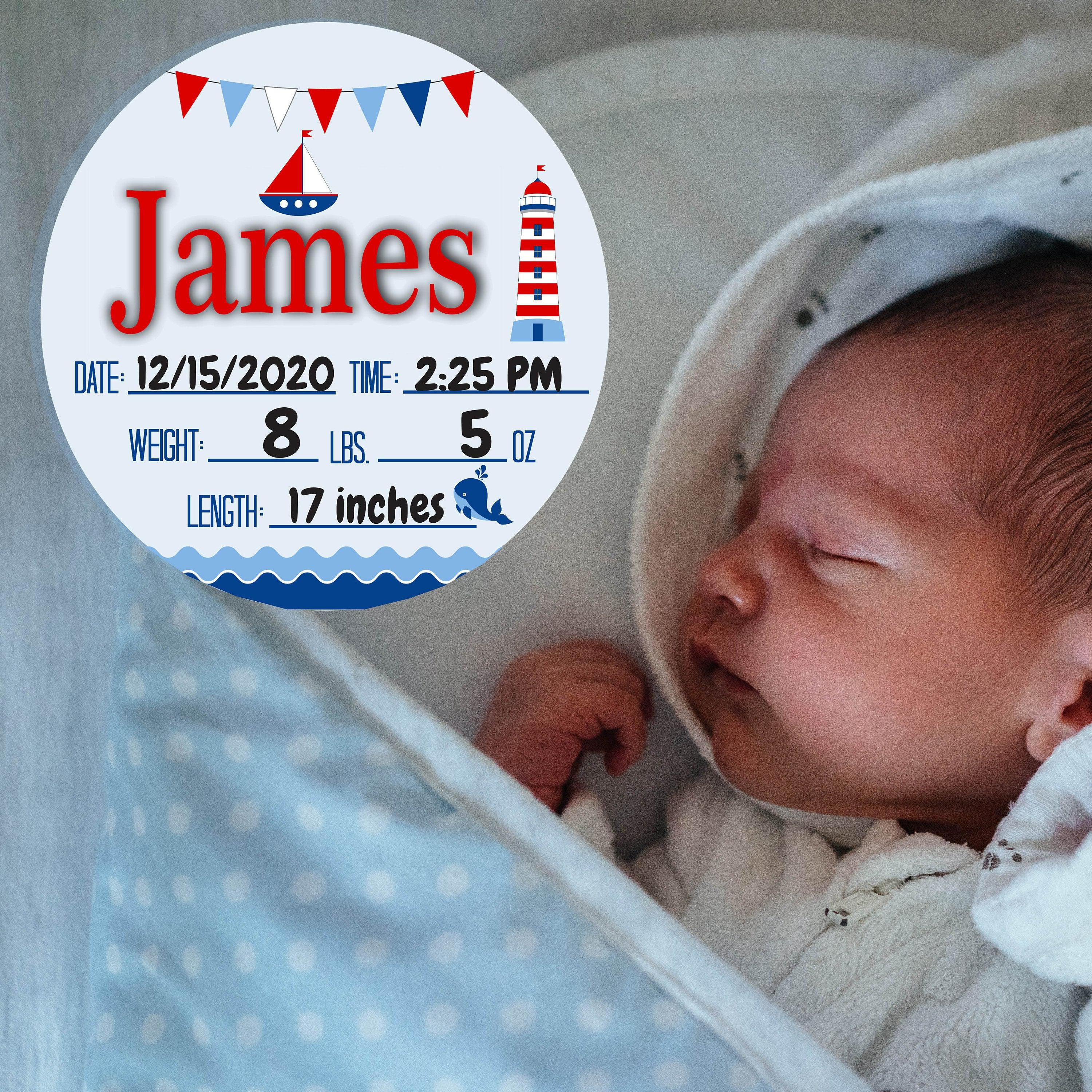 Nautical Birth Stat Sign
