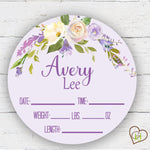 Birth Stat Sign - Lilac/Lavender/Purple Floral